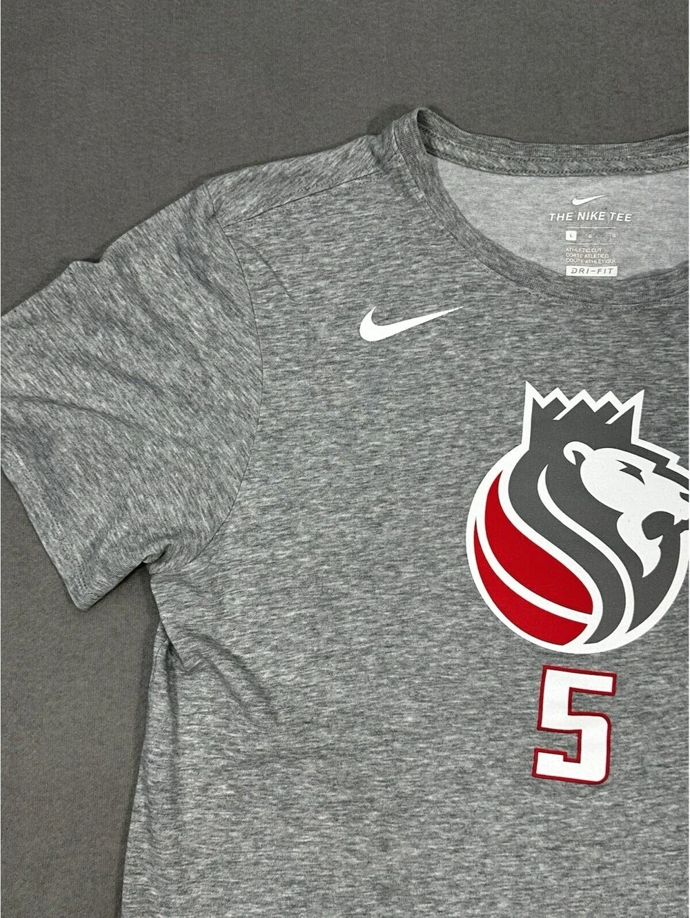 Sacramento Kings Fox #5 Nike Dri-Fit NBA Tee Shirt Mens XXL Gray Short Sleeve